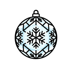 Obraz premium Winter Ornament Ball Vector with Snowflake Cut Patterns
