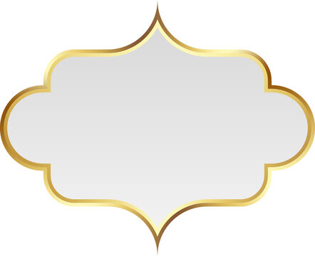 Silver and Gold Islamic Arch Frame Illustration