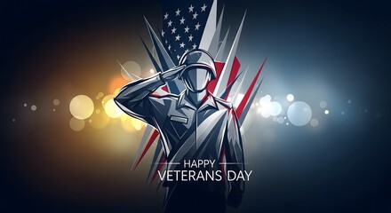 Patriotic salute veteran memorial day american flag hero tribute graphic art