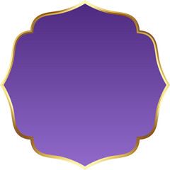 Fototapeta premium Purple and Gold Islamic Arch Frame Illustration