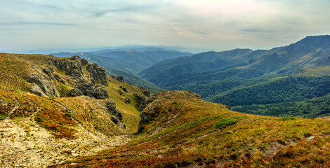 Beautiful landscape in the summer mountain