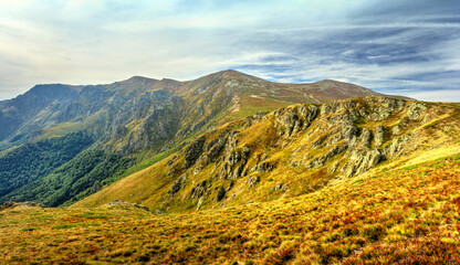 Beautiful landscape in the summer mountain