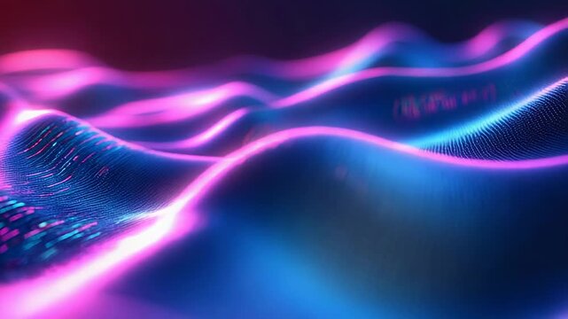 Abstract flowing waves of digital light data network