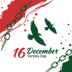 vector illustration vector day Bangladesh of 16 December and free bird as a symbol of freedom 