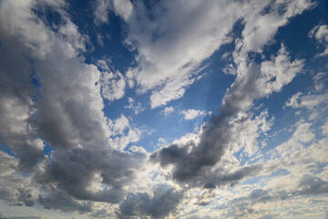 A Beautiful Cloudscape Under a Clear Blue Sky, Breathtaking and Full of Vibrant Color