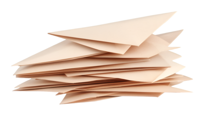 Stack of Beige Triangular Shapes - Geometric Paper and Abstract Design