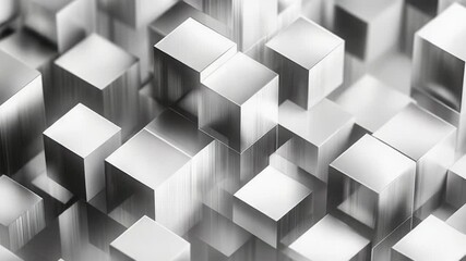 Abstract silver cubes forming geometric pattern background - Powered by Adobe