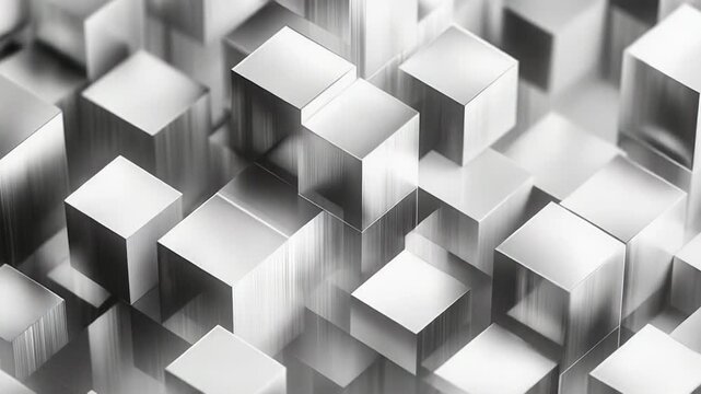 Abstract silver cubes forming geometric pattern background