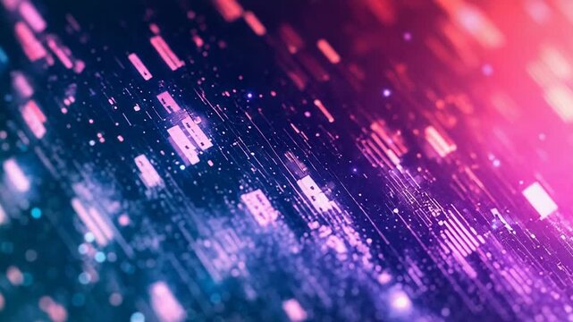 Digital data stream flowing through futuristic circuit board