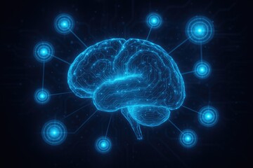 Artificial intelligence brain circuit network connections data processing, ai technology concepts.