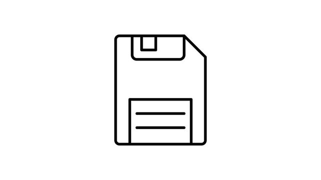 A monochrome depiction of a floppy disk, highlighting its classic design and storage capabilities.