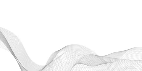 Abstract wave blend lines on transparent background. Design for banner, wallpaper, background and many more. Undulate Grey Wave Swirl, frequency sound wave, twisted curve lines with blend effect.