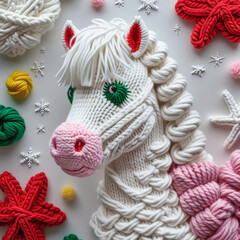 knitted and embroidered horse