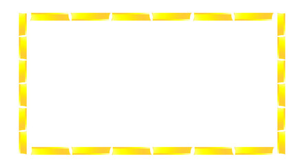 Soft yellow square-block border frame with smooth geometric edges on transparent background