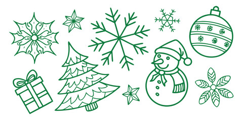 Christmas doodles collection Vector