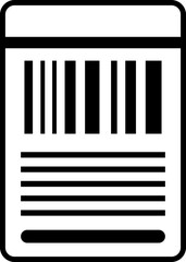 Black Ticket Icon with Barcode: Purchase, Scanning, Event Entry, and Digital Commerce Graphic