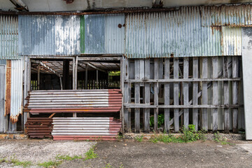 Old rusty and weathered building wall