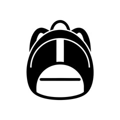 A simple outline icon of a small backpack with rounded shape, symbolizing school, kindergarten, and active lifestyle.