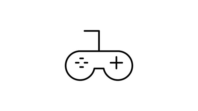 Black and white illustration of a game controller, showcasing buttons and joysticks in a detailed design.