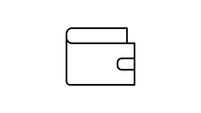 Vector illustration of a wallet icon, featuring a simple design with a folded flap and visible card slots.