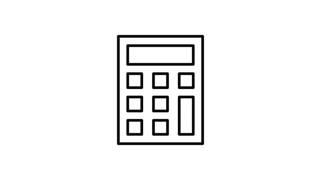 Calculator icon displayed on a black background, symbolizing mathematical functions and calculations.