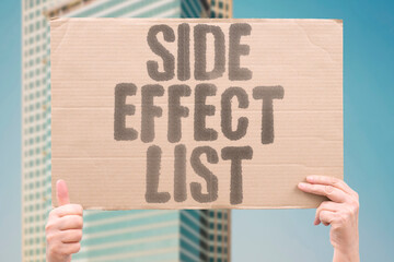 "Side Effect List" Long leaflets scare readers. LEAFLET. EFFECT. LIST. SCARE. READERS.