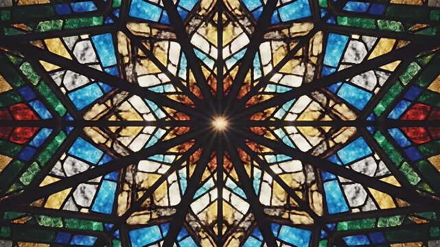 Stained Glass Kaleidoscope: A Mesmerizing Display of Colors and Patterns.