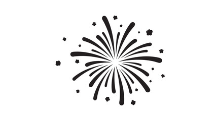 Dynamic black firework explosion icon graphic symbolizing celebration party and festive joyous events