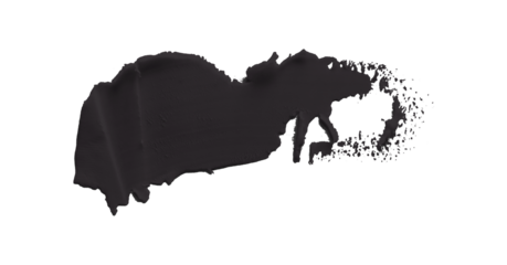 Black clay texture on transparent background.