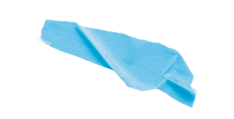 Light blue masking tape, plastic scotch, on a transparent background.