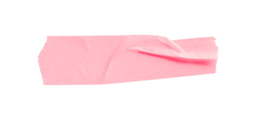 Pink masking tape, plastic scotch, on a transparent background.