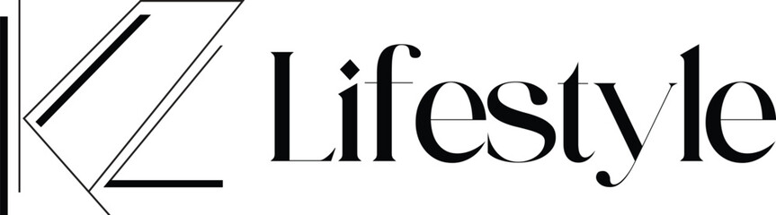 Minimalist design featuring sketched geometric shapes and the word lifestyle in bold typography
