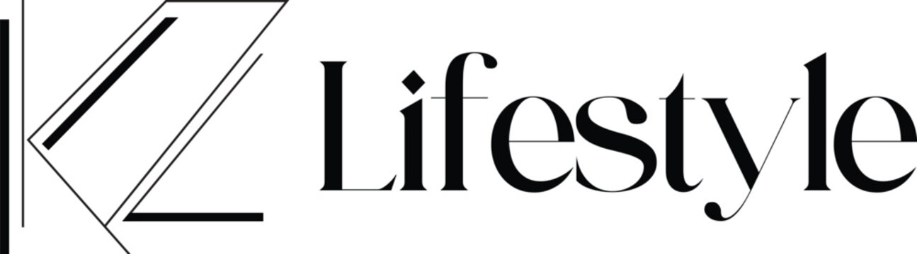 Minimalist design featuring sketched geometric shapes and the word lifestyle in bold typography