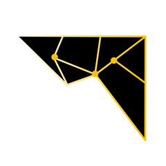 gold and black corners of the polygon