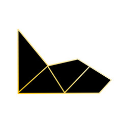 gold and black corners of the polygon