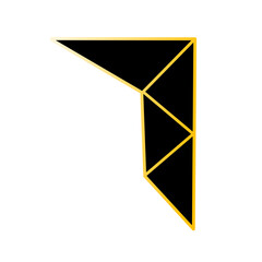 gold and black corners of the polygon