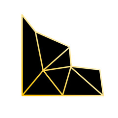 gold and black corners of the polygon