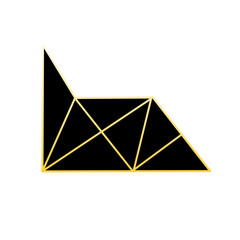 gold and black corners of the polygon