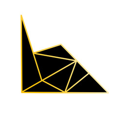gold and black corners of the polygon