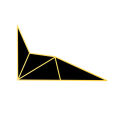 gold and black corners of the polygon