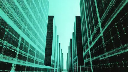 Abstract digital tunnel showing futuristic data stream - Powered by Adobe