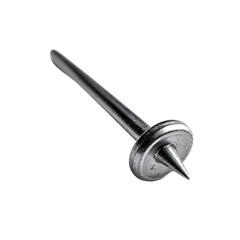 Metal Nail Resting Diagonally Positioned Against Surface