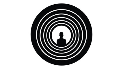 Concentric circles with a human figure inside a striking silhouette © JubaerAhmed