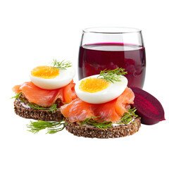 Delicious Smoked Salmon, Egg, and Beetroot Crispbreads for Gourmet Food Lovers