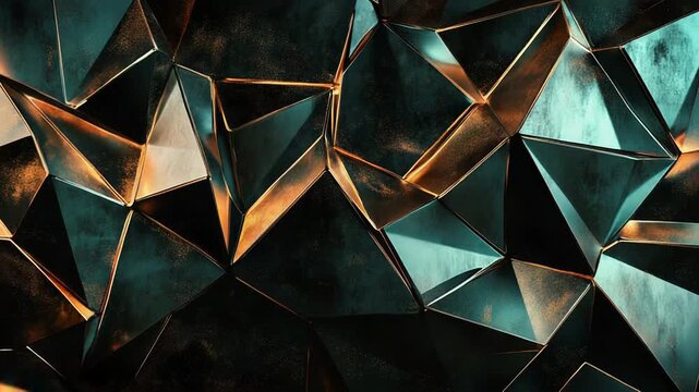 Geometric abstract low poly metallic pattern background
