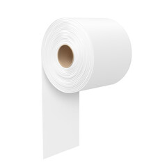 White toilet paper or hygiene tissue roll mock up, realistic 3D vector bathroom sanitary loo roll with carton spool tube