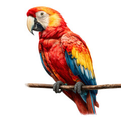 Colorful Parrot with Vibrant Feathers Perched on Branch
