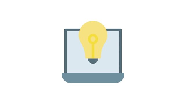 A laptop with a light bulb placed on top, symbolizing ideas and innovation in technology.