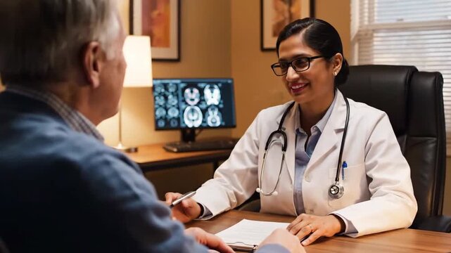 A Doctor Consults With Patient, Discussing Results and Providing Medical Advice