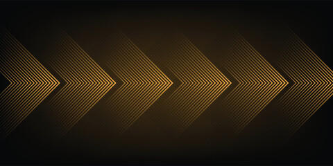 Design creative dynamic golden arc line technology design concept on black background. eps 10